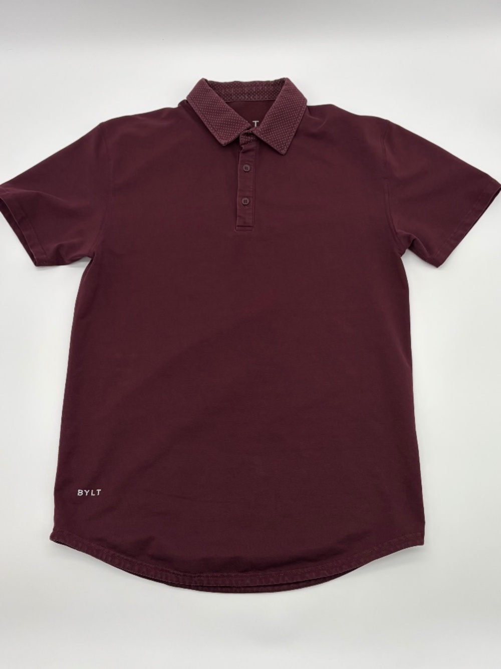 BYLT Polo shirt Mens LUX Small Maroon Short Sleeve Premium Stretch